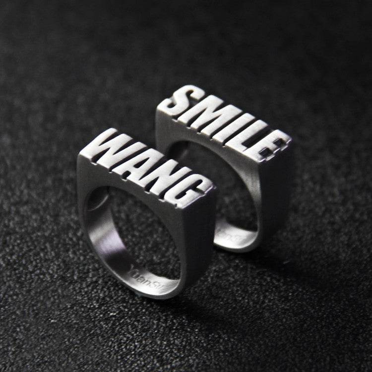 Customized Alphabet Couple Ring Customized Sterling Silver Couple Style Customized Alphabet Couple Ring Customized Sterling Silver Couple Style